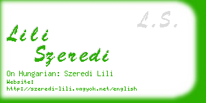 lili szeredi business card